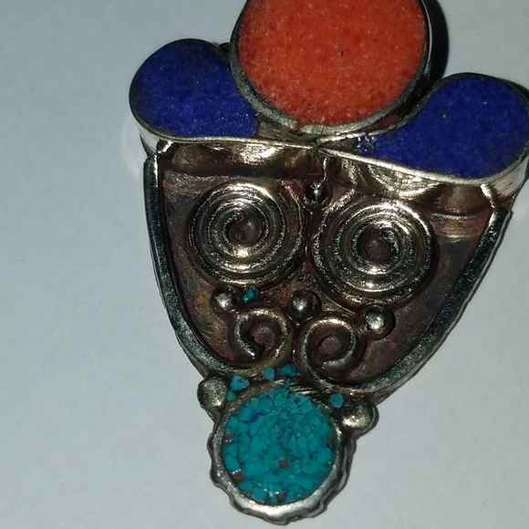 Turkish inlaid Gemstone earrings - Picture 4 of 6